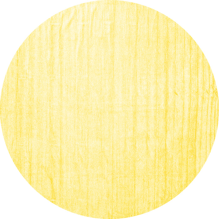 Round Solid Yellow Modern Rug, con1898yw