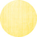 Round Solid Yellow Modern Rug, con1898yw