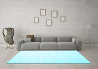 Machine Washable Solid Light Blue Modern Rug, wshcon1899lblu