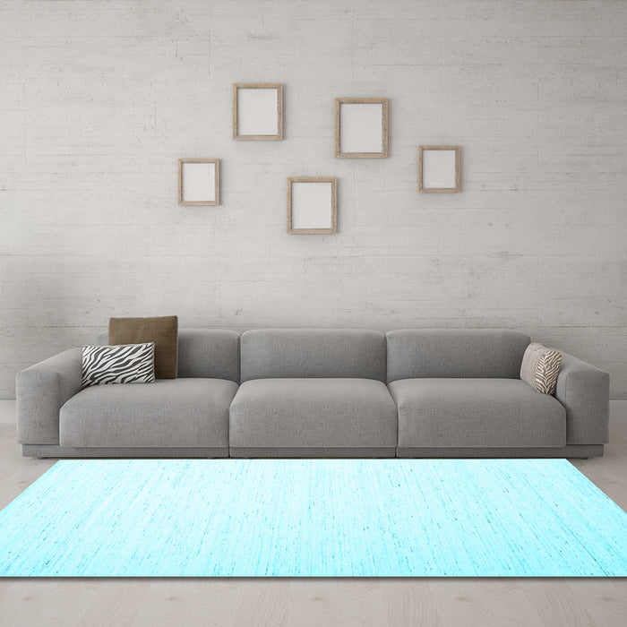 Machine Washable Solid Light Blue Modern Rug in a Living Room, wshcon1899lblu