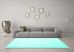 Machine Washable Solid Turquoise Modern Area Rugs in a Living Room,, wshcon1899turq