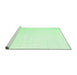 Sideview of Machine Washable Solid Emerald Green Modern Area Rugs, wshcon1899emgrn