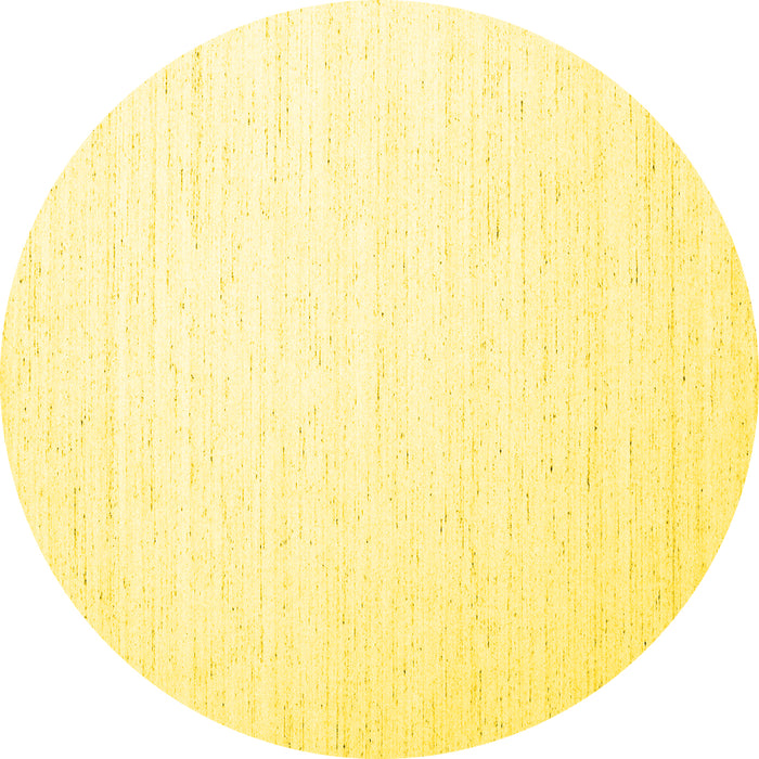 Round Machine Washable Solid Yellow Modern Rug, wshcon1899yw