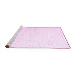 Sideview of Machine Washable Solid Pink Modern Rug, wshcon1899pnk