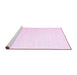 Sideview of Machine Washable Solid Pink Modern Rug, wshcon1899pnk