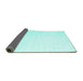 Sideview of Solid Turquoise Modern Rug, con1899turq