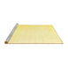 Sideview of Machine Washable Solid Yellow Modern Rug, wshcon1899yw