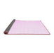 Sideview of Solid Pink Modern Rug, con1899pnk