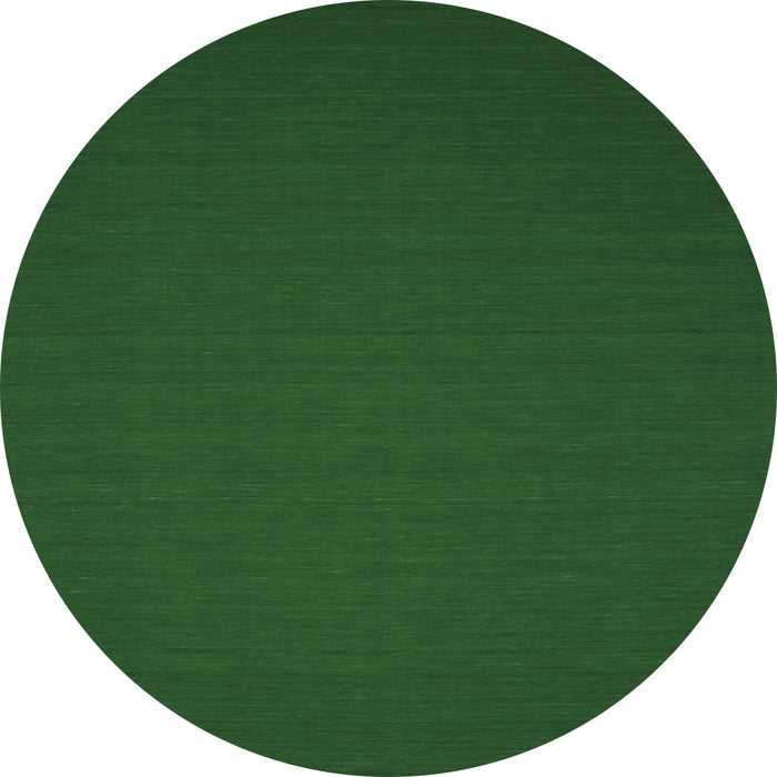 Round Machine Washable Abstract Emerald Green Contemporary Area Rugs, wshcon189emgrn