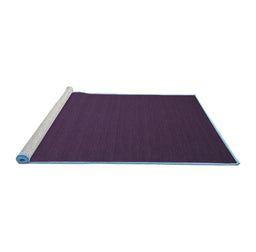 Sideview of Machine Washable Abstract Blue Contemporary Rug, wshcon189blu