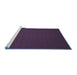 Sideview of Machine Washable Abstract Blue Contemporary Rug, wshcon189blu