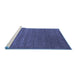 Sideview of Machine Washable Abstract Blue Contemporary Rug, wshcon18blu