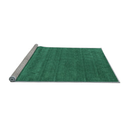 Sideview of Machine Washable Abstract Light Blue Contemporary Rug, wshcon18lblu