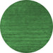 Round Abstract Emerald Green Contemporary Rug, con18emgrn