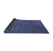 Sideview of Abstract Blue Contemporary Rug, con18blu