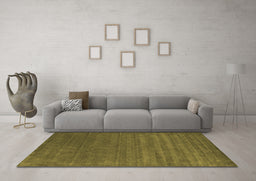 Machine Washable Abstract Brown Contemporary Rug in a Living Room,, wshcon18brn