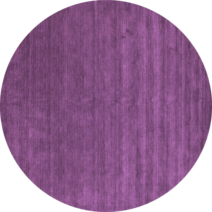 Round Machine Washable Abstract Purple Contemporary Area Rugs, wshcon18pur