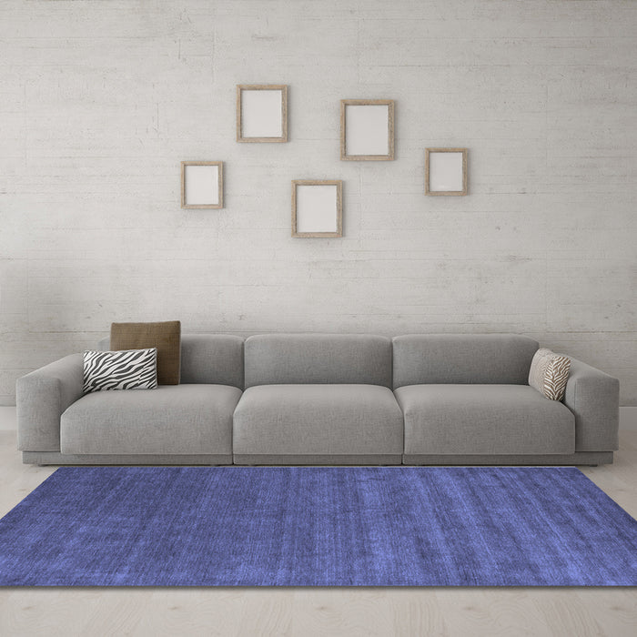 Machine Washable Abstract Blue Contemporary Rug in a Living Room, wshcon18blu