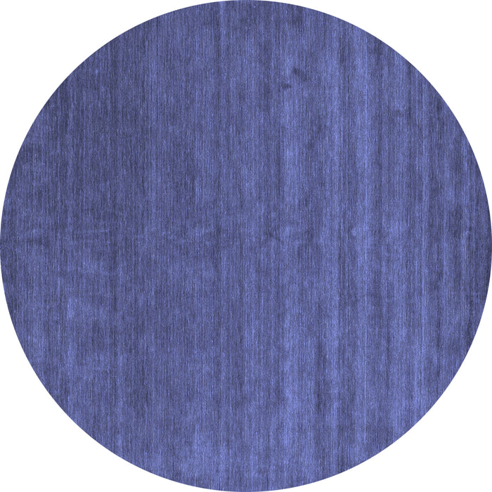 Round Machine Washable Abstract Blue Contemporary Rug, wshcon18blu