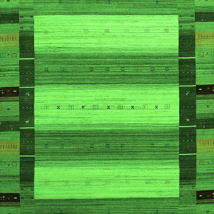 Serging Thickness of Machine Washable Abstract Green Contemporary Area Rugs, wshcon1900grn