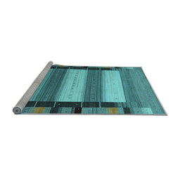 Sideview of Machine Washable Abstract Light Blue Contemporary Rug, wshcon1900lblu