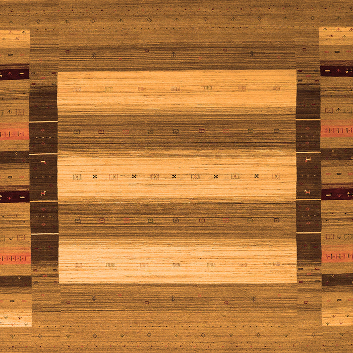 Serging Thickness of Abstract Orange Contemporary Rug, con1900org