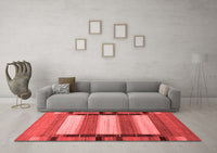 Machine Washable Abstract Red Contemporary Rug, wshcon1900red