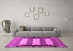 Machine Washable Abstract Pink Contemporary Rug in a Living Room, wshcon1900pnk