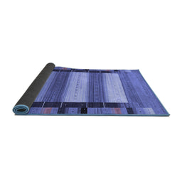 Sideview of Abstract Blue Contemporary Rug, con1900blu