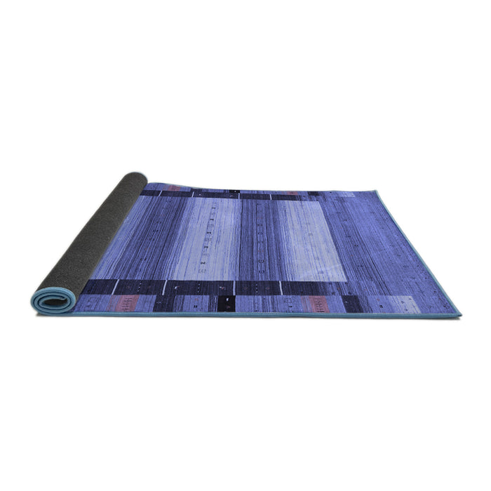 Sideview of Abstract Blue Contemporary Rug, con1900blu
