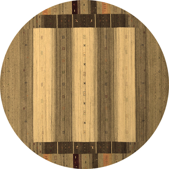 Round Abstract Brown Contemporary Rug, con1900brn