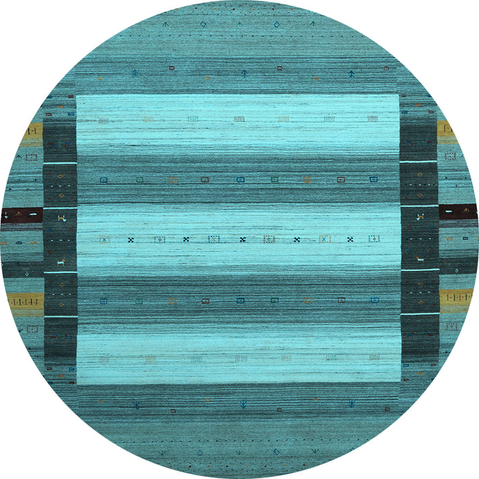 Round Machine Washable Abstract Light Blue Contemporary Rug, wshcon1900lblu