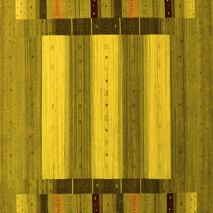 Square Abstract Yellow Contemporary Rug, con1900yw