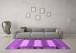 Machine Washable Abstract Purple Contemporary Area Rugs in a Living Room, wshcon1900pur