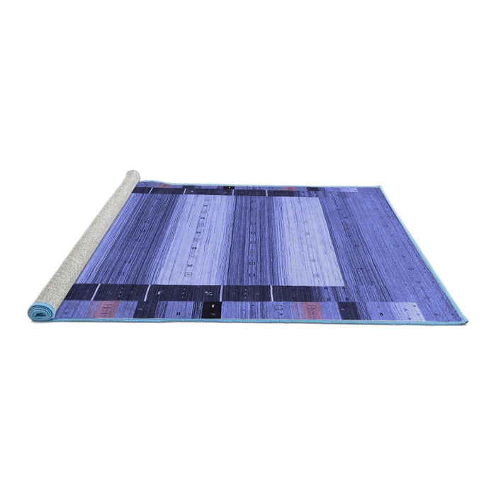 Sideview of Machine Washable Abstract Blue Contemporary Rug, wshcon1900blu