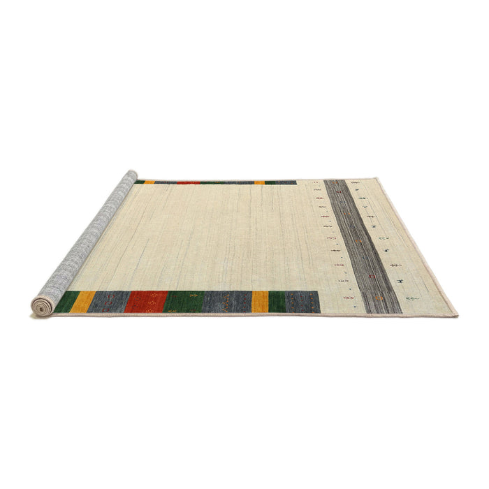 Serging Thickness of Machine Washable Contemporary Gold Rug, wshcon1901