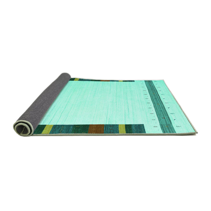 Sideview of Solid Turquoise Modern Rug, con1901turq