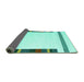 Sideview of Solid Turquoise Modern Rug, con1901turq