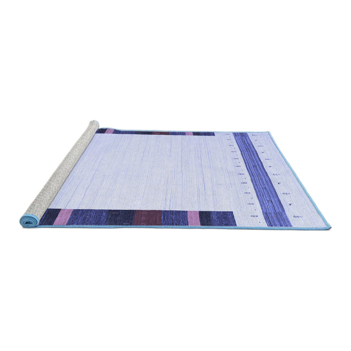 Sideview of Machine Washable Solid Blue Modern Rug, wshcon1901blu