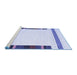 Sideview of Machine Washable Solid Blue Modern Rug, wshcon1901blu