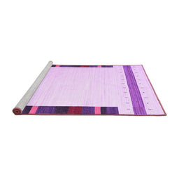 Sideview of Machine Washable Solid Purple Modern Area Rugs, wshcon1901pur