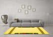 Machine Washable Solid Yellow Modern Rug in a Living Room, wshcon1901yw