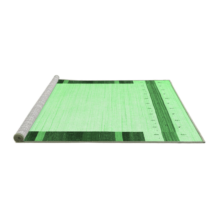 Sideview of Machine Washable Solid Emerald Green Modern Area Rugs, wshcon1901emgrn