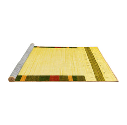 Sideview of Machine Washable Solid Yellow Modern Rug, wshcon1901yw