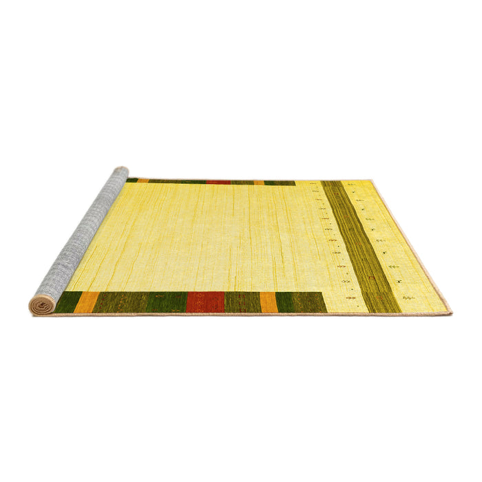 Sideview of Machine Washable Solid Yellow Modern Rug, wshcon1901yw