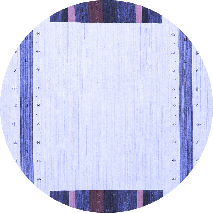 Round Solid Blue Modern Rug, con1901blu