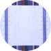 Round Solid Blue Modern Rug, con1901blu