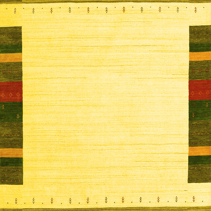 Machine Washable Solid Yellow Modern Rug, wshcon1901yw