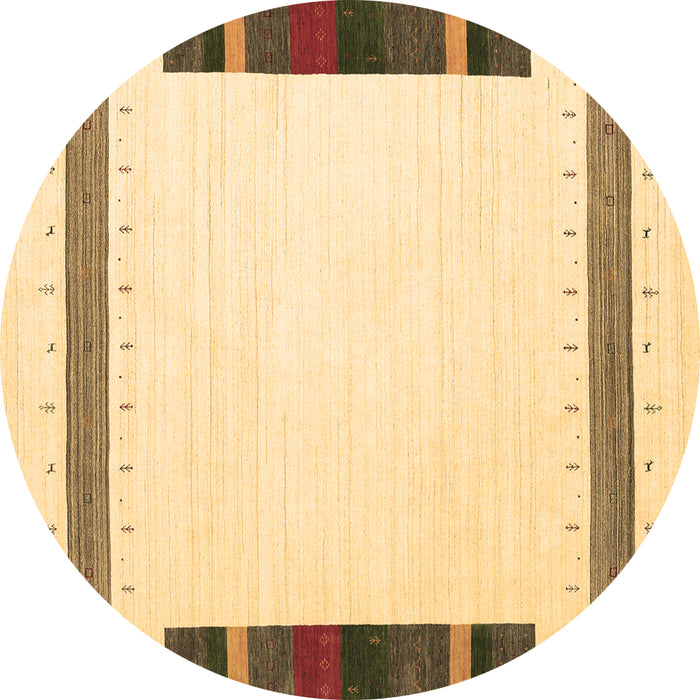Round Solid Brown Modern Rug, con1901brn
