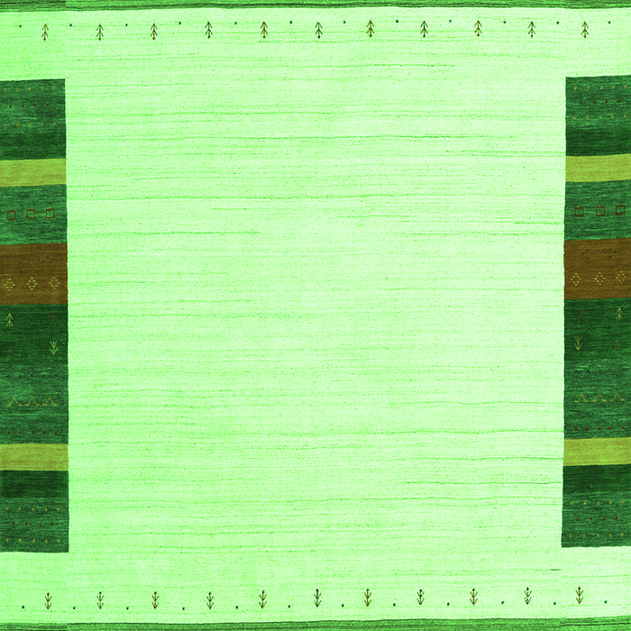 Serging Thickness of Machine Washable Solid Green Modern Area Rugs, wshcon1901grn